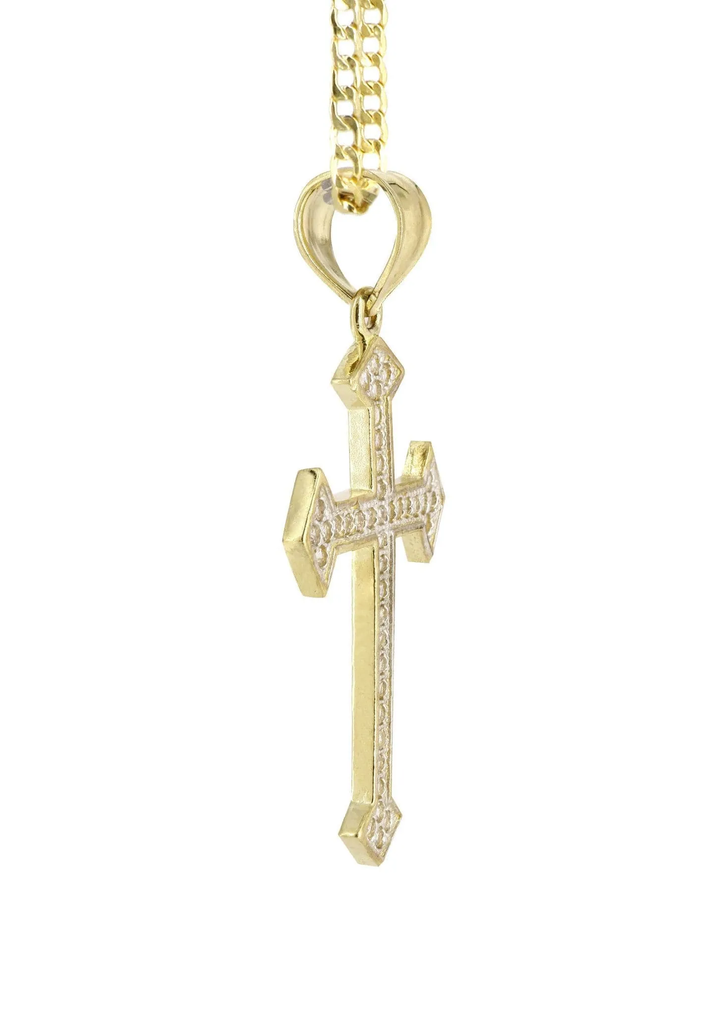 10K Gold Cross Necklace For Men | 6.23 Grams