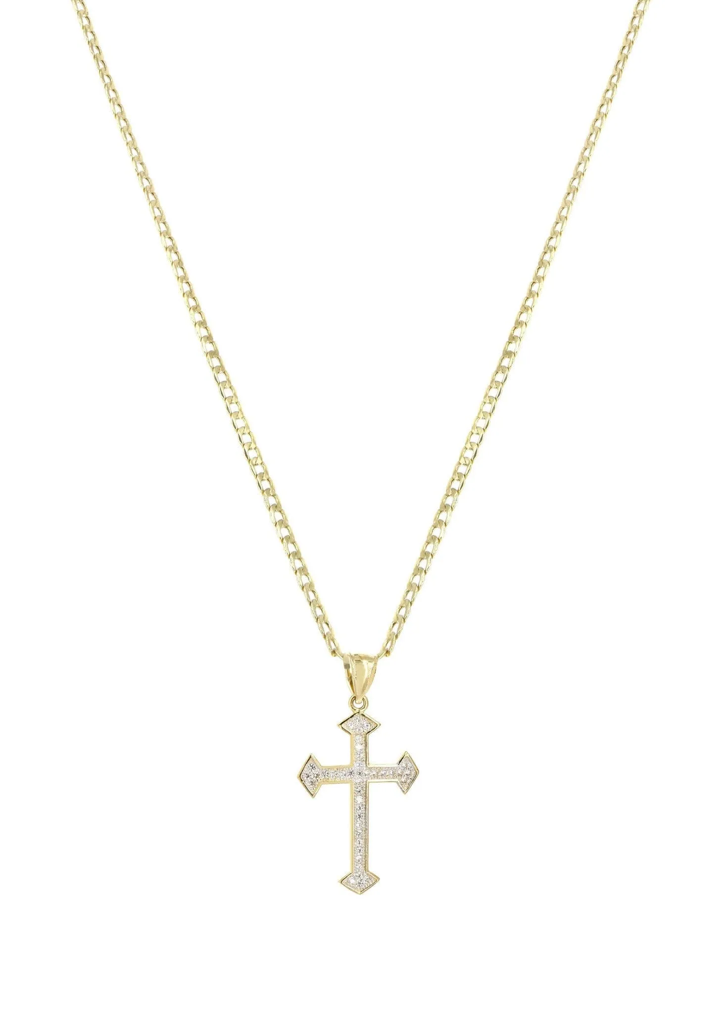 10K Gold Cross Necklace For Men | 6.23 Grams