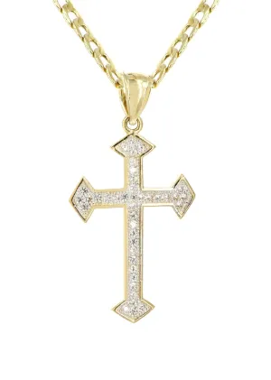 10K Gold Cross Necklace For Men | 6.23 Grams