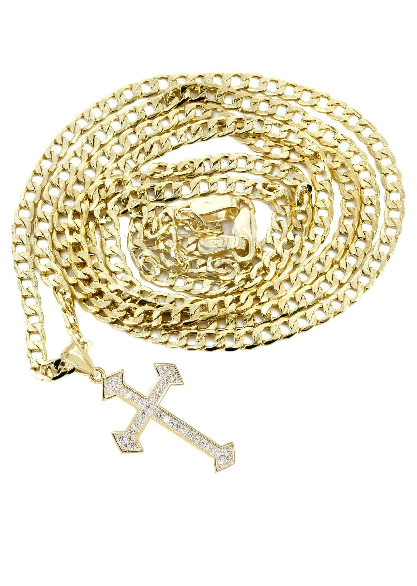 10K Gold Cross Necklace For Men | 6.23 Grams