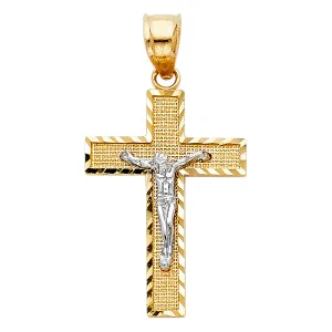 14K DIAMOND CUT CRUCIFIX