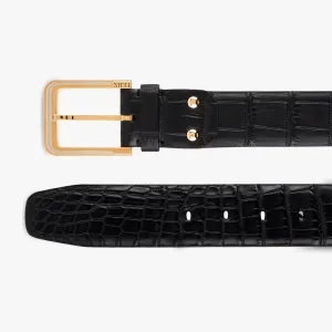 40MM Crocodile Skin Belt with Strates Gold and Palladium-Finish Buckle