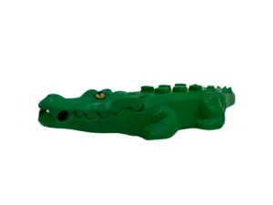 Alligator / Crocodile with 20 Teeth with Yellow Eyes without White Glints Pattern with Light Bluish Gray Technic, Pin 1/2, 18904c04pb01