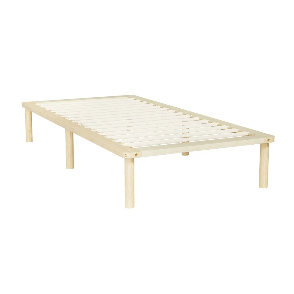 Amba Minimalist King Single Wooden Bed Frame Pine