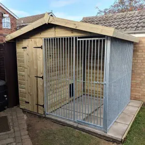 Benchmark Dog Kennel with Apex Roof - Single 8 x 6.5ft, Premium Wood Range