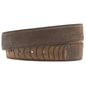 Brown Suede Ostrich Leg Belt Straps