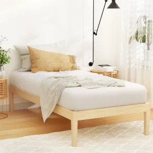 Bruno Minimalist Single Solid Pinewood Bed Frame