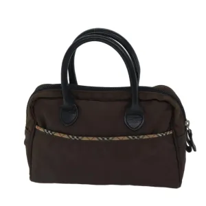 BURBERRY Golf Nova Check Hand Bag Nylon Brown  bs13606