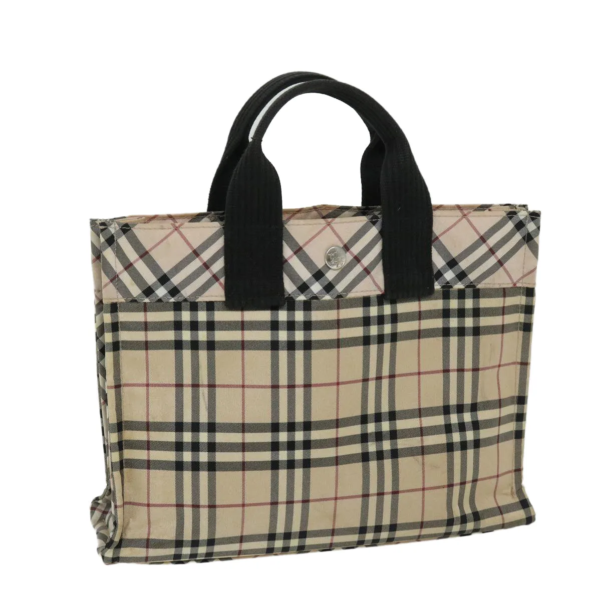 BURBERRY Nova Check Blue Label Hand Bag Nylon Beige  yb520