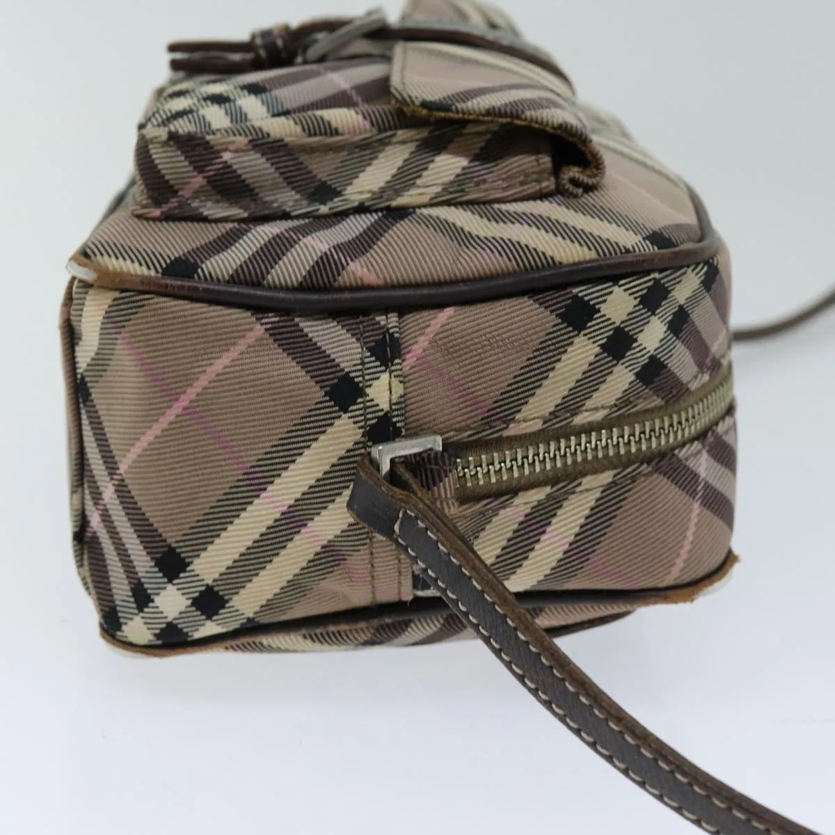 BURBERRY Nova Check Blue Label Shoulder Bag Nylon Brown  ti1741