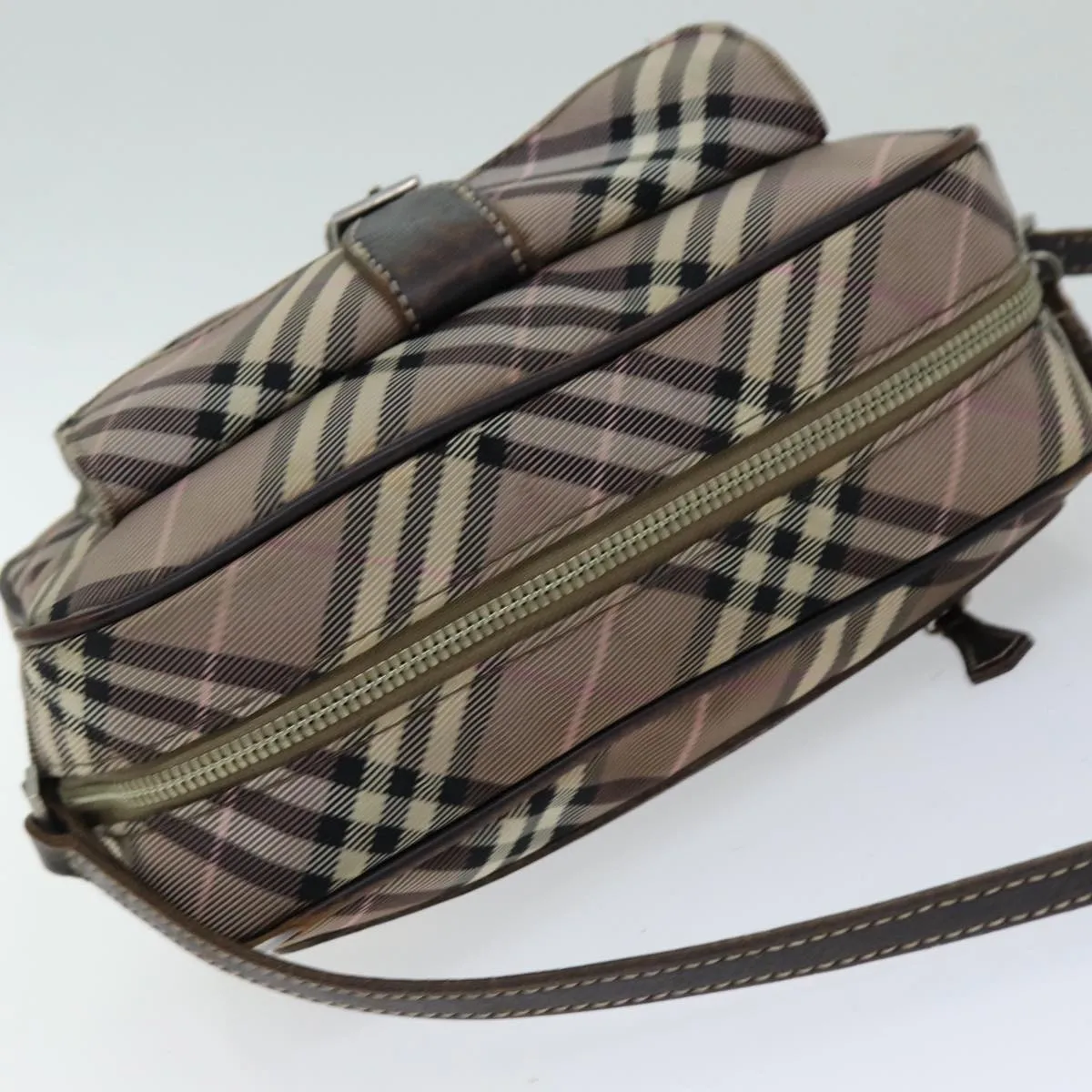 BURBERRY Nova Check Blue Label Shoulder Bag Nylon Brown  ti1741