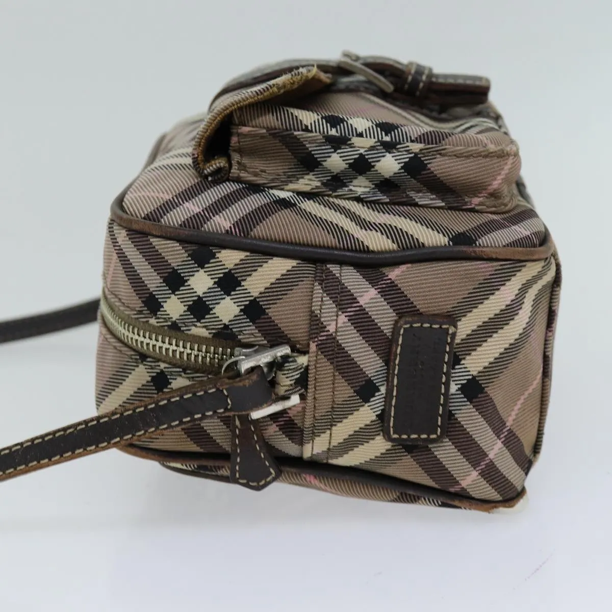 BURBERRY Nova Check Blue Label Shoulder Bag Nylon Brown  ti1741