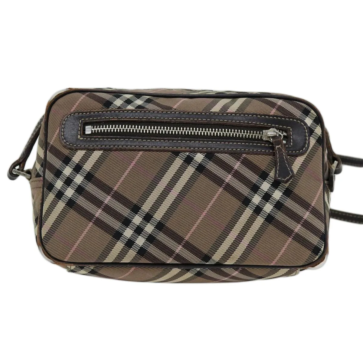 BURBERRY Nova Check Blue Label Shoulder Bag Nylon Brown  ti1741