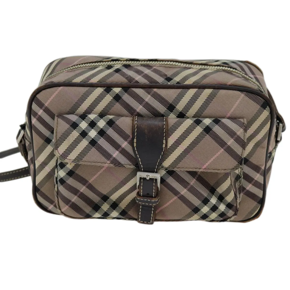 BURBERRY Nova Check Blue Label Shoulder Bag Nylon Brown  ti1741