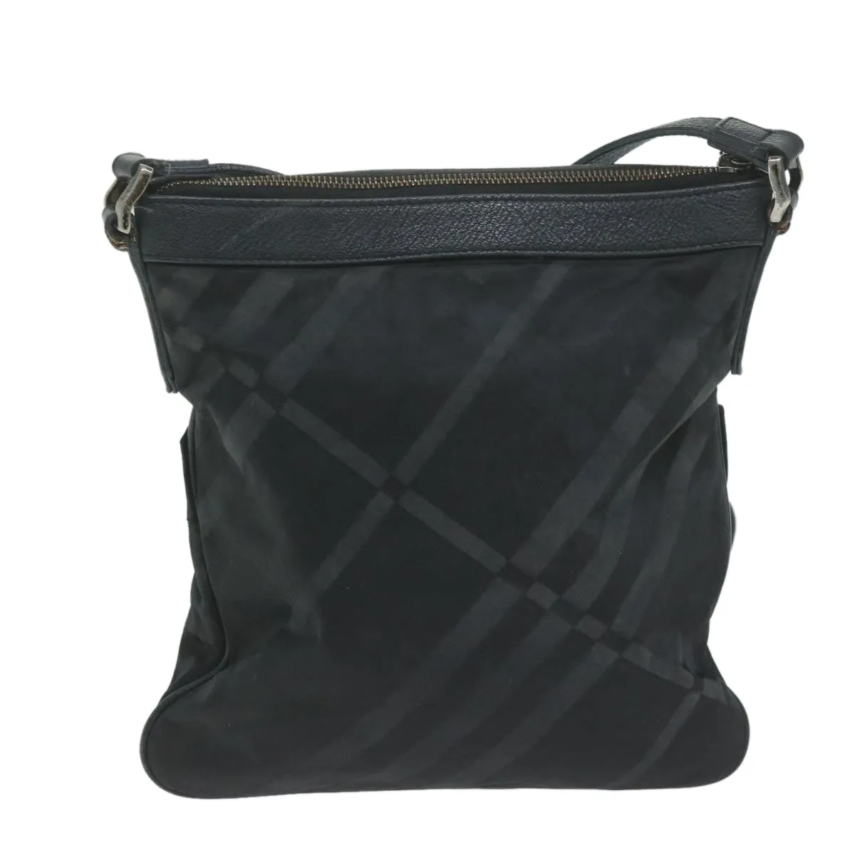 BURBERRY Nova Check Shoulder Bag Nylon Black  64656