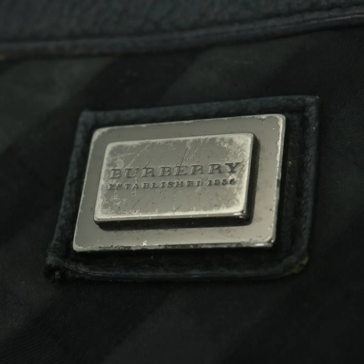 BURBERRY Nova Check Shoulder Bag Nylon Black  64656