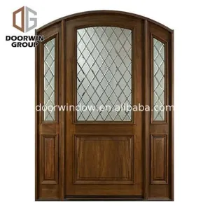 Doorwin 2021Factory supply discount price stained glass door panels solid wood entry doors with sidelights