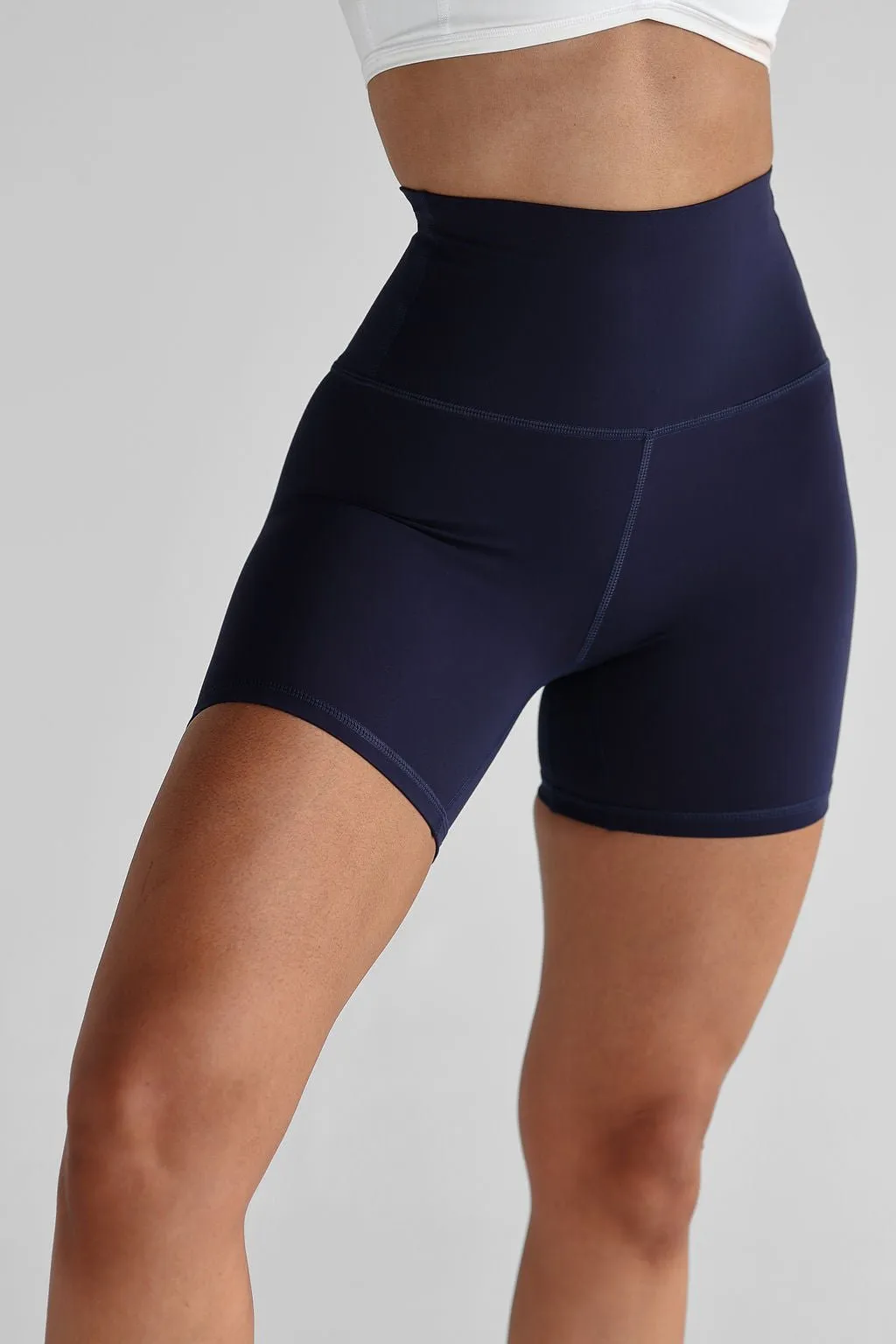 Extra High Waist Bike Shorts - Midnight Blue