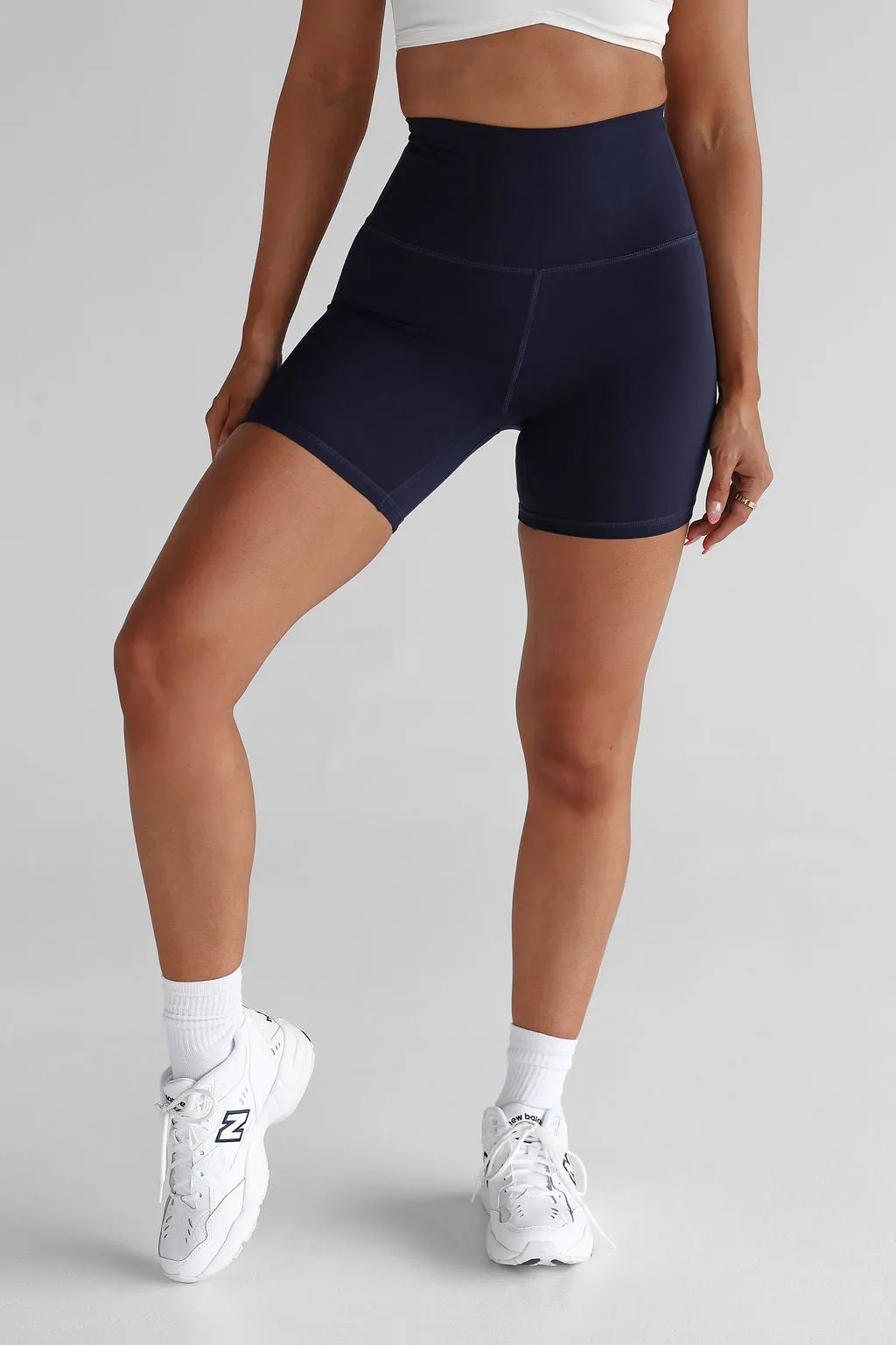 Extra High Waist Bike Shorts - Midnight Blue