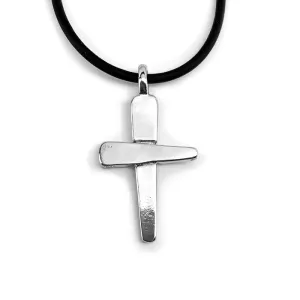 Forgiven Cross Necklace Rhodium Finish