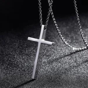 Glossy Silver Metal Cross