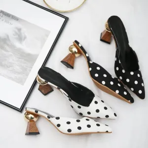 Graduation Gift Big Sale New 2023 Mules Black Pumps High Heels for Women Dress Flip Flops Women's Slippers Summer Female Sliders Shoes for Girls