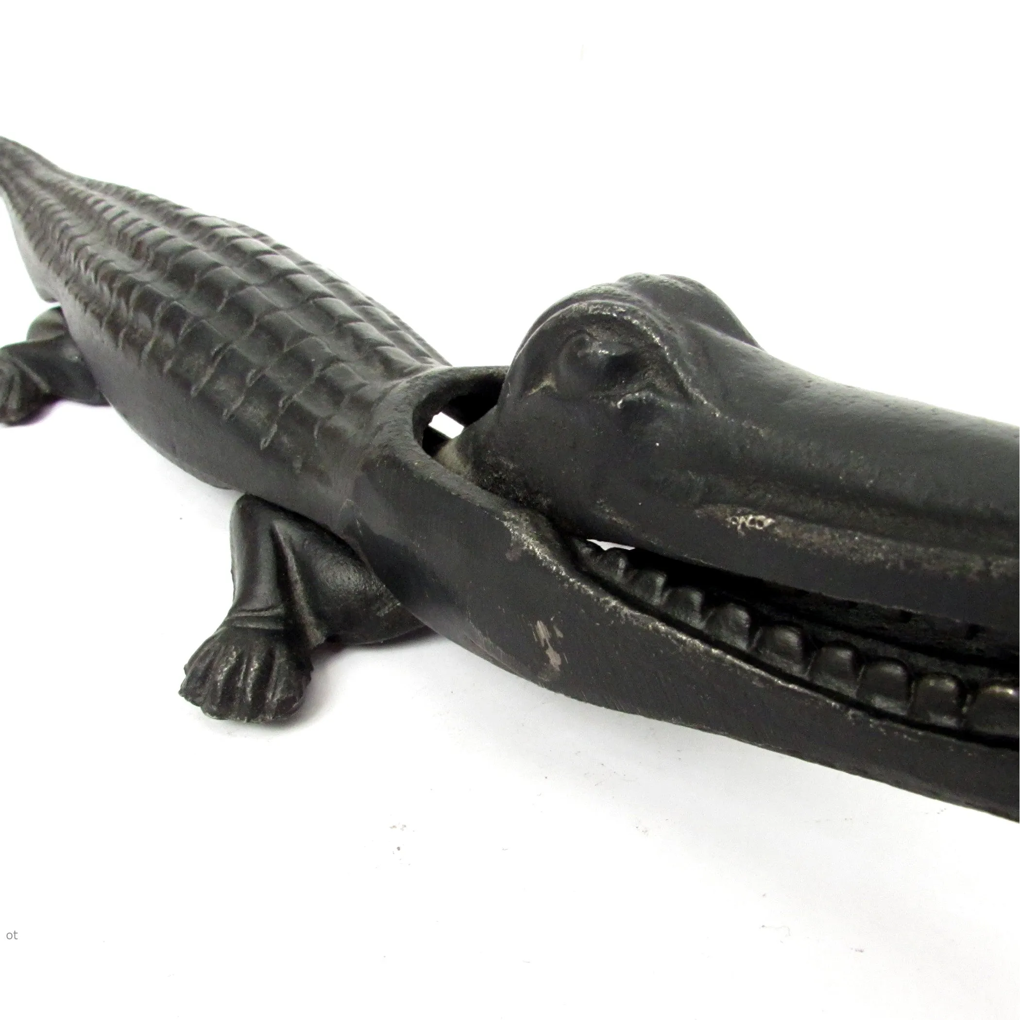 Large Crocodile Nutcracker - Black