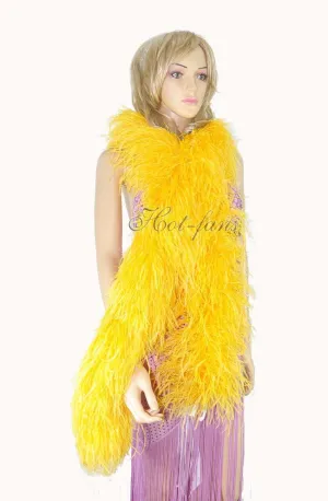 Luxurious Gold yellow 12 Ply Ostrich Feather Boa