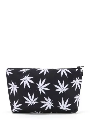 Maple Leaf Print Zipper Pouch