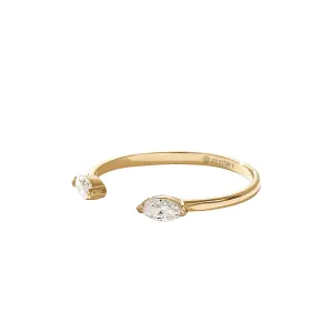 Marquise Diamond Open Stacking Ring in Gold