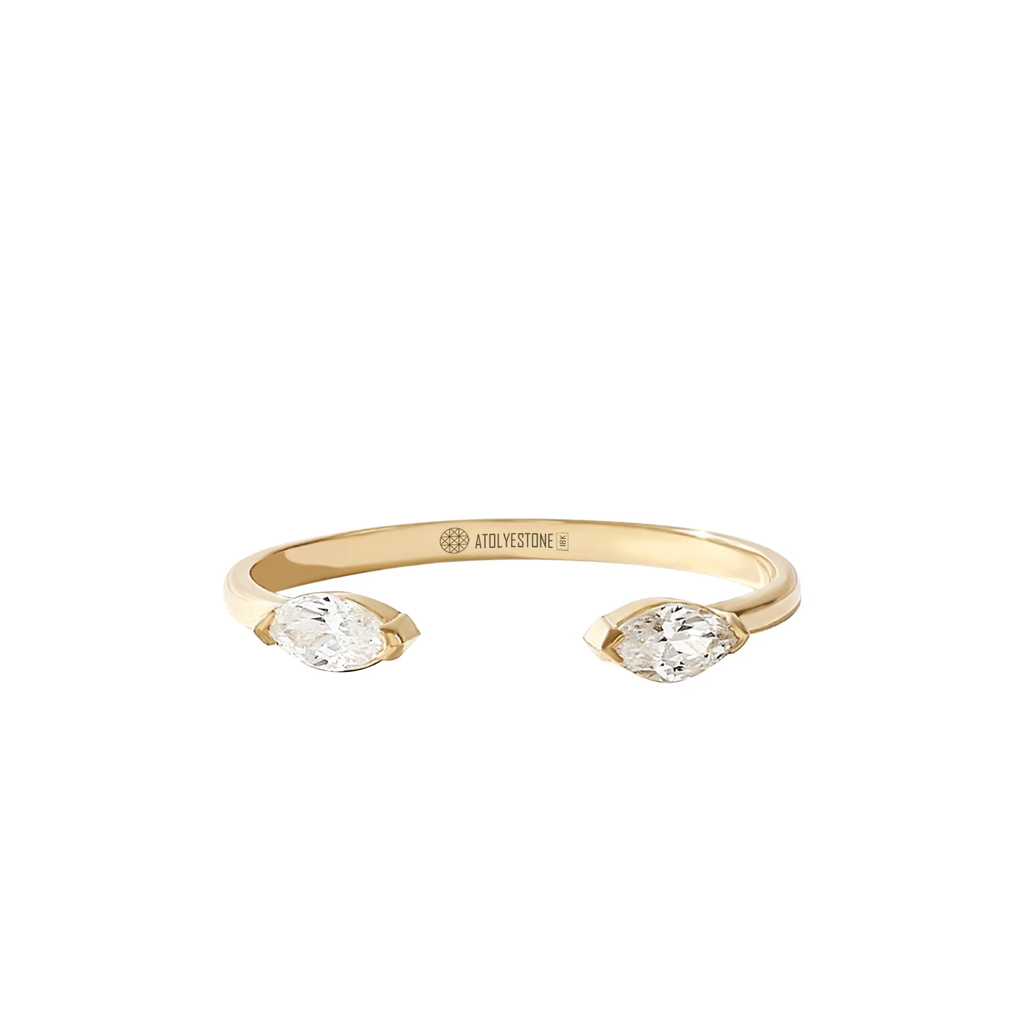 Marquise Diamond Open Stacking Ring in Gold