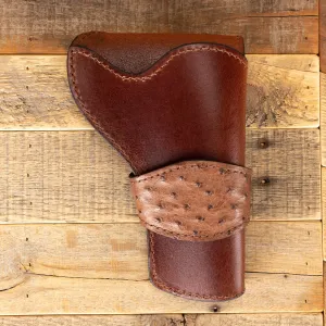 Ostrich Banded Brown Revolver Holster