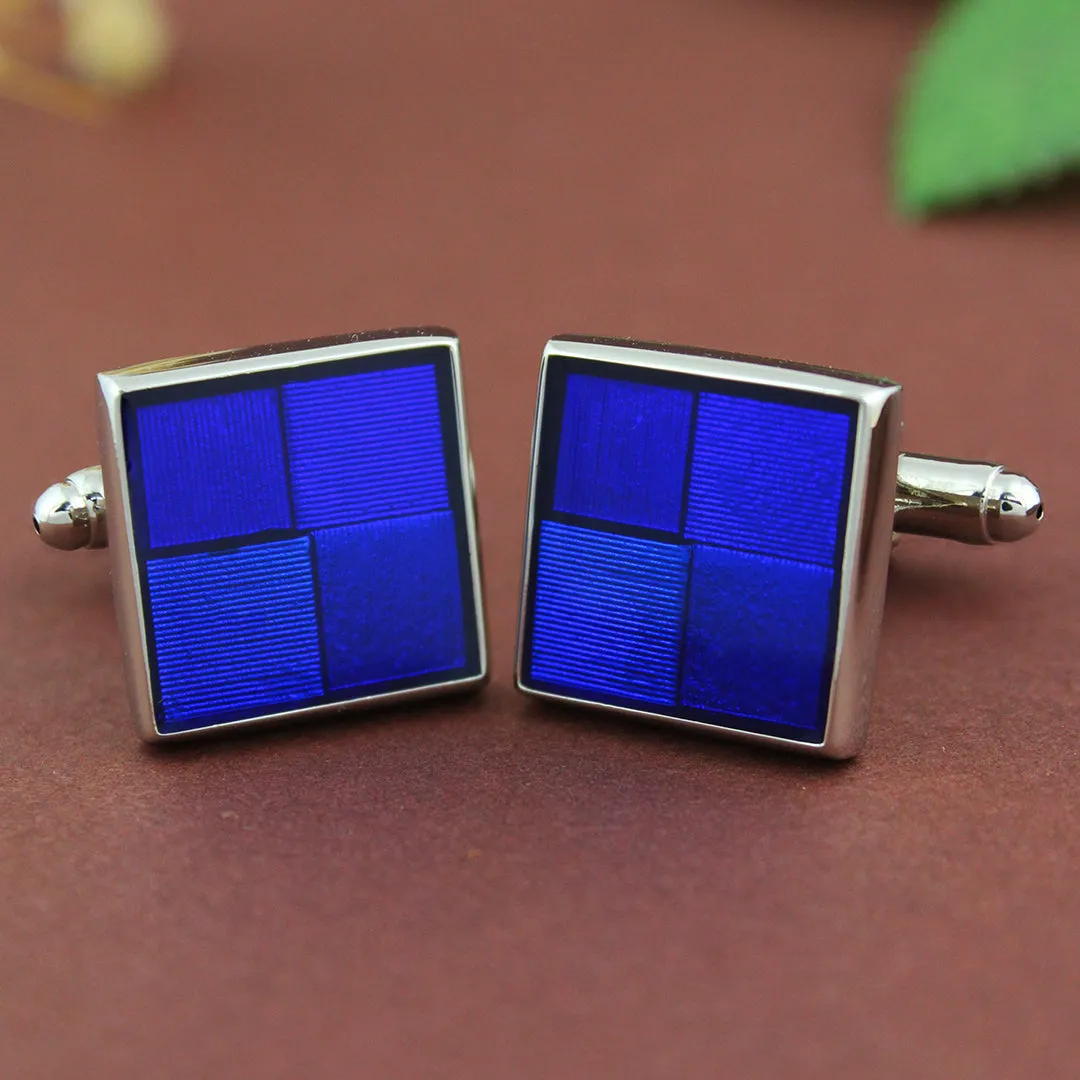 Peluche Resin and Metal Play Blue Cufflinks