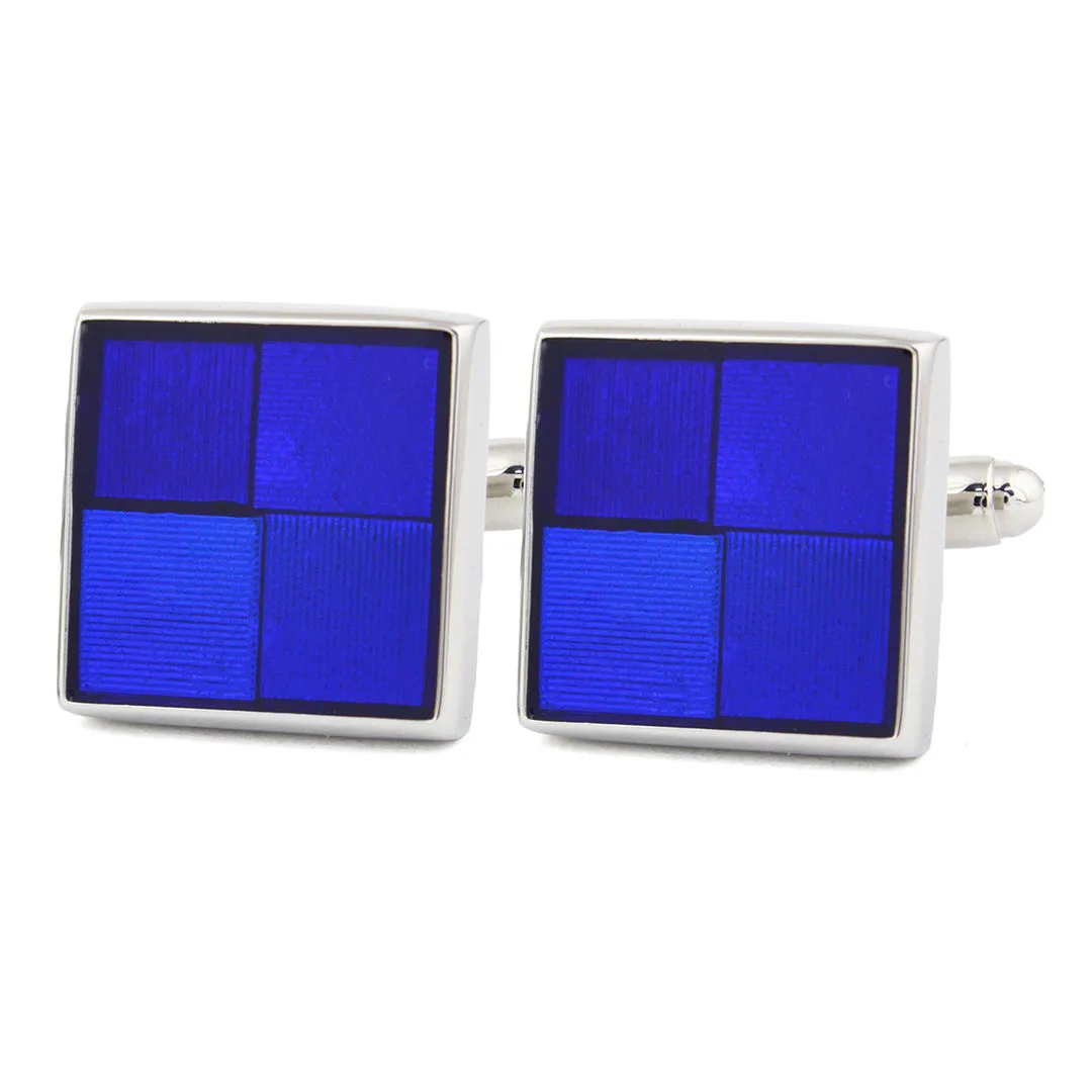 Peluche Resin and Metal Play Blue Cufflinks