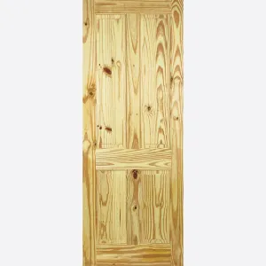 Pre-Assembled Unfinished Knotty Pine 4P Door Set