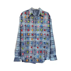 Pre Order:  Gemstones Studded Plaid Shirt