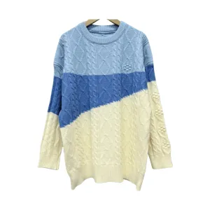 Pre Order:  Tri-Color Cable Knit Sweater