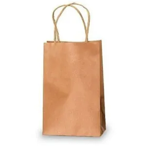 Recycled Natural Kraft Shopping Bags - 5.25" x 3.25" x 8.25"