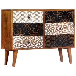 Sideboard with Printed Pattern Solid Mango Wood