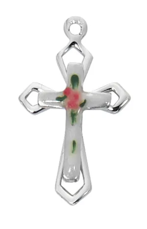 Sterling Silver Cloisonne Cross  - L9240